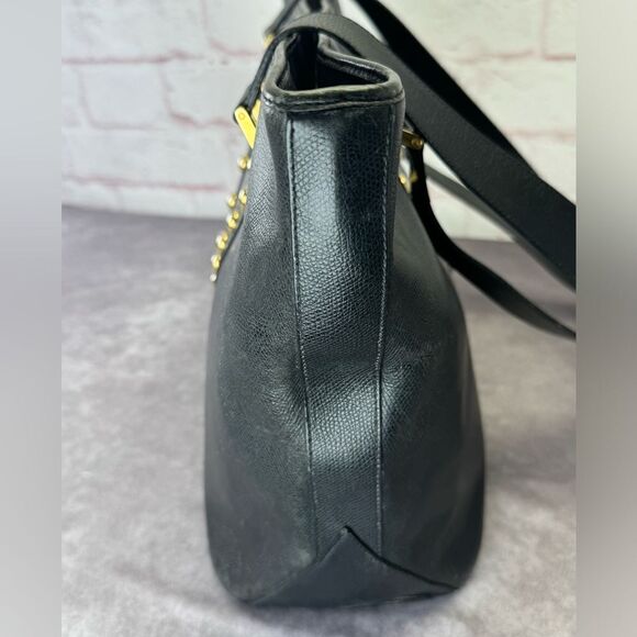 Yves Saint Laurent Studded Y Black Leather Tote Bag Large - Picture 5 of 15